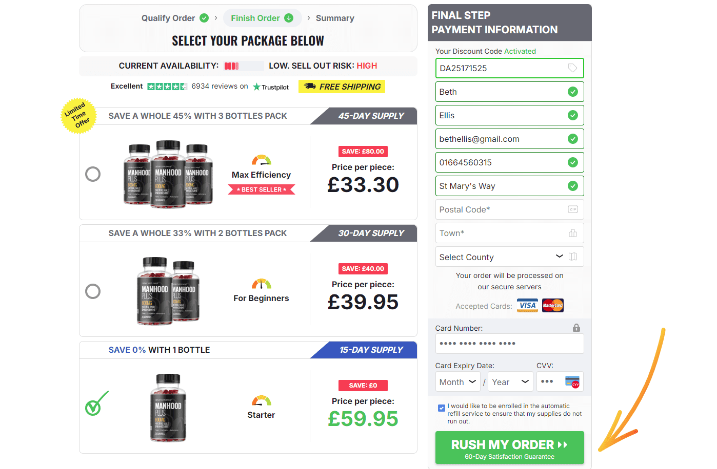 Manhood Plus Gummies Uk Order Page